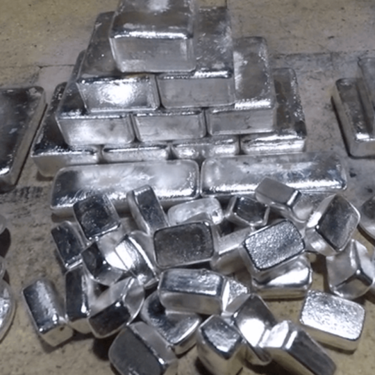 Big stack of hand poured silver bars