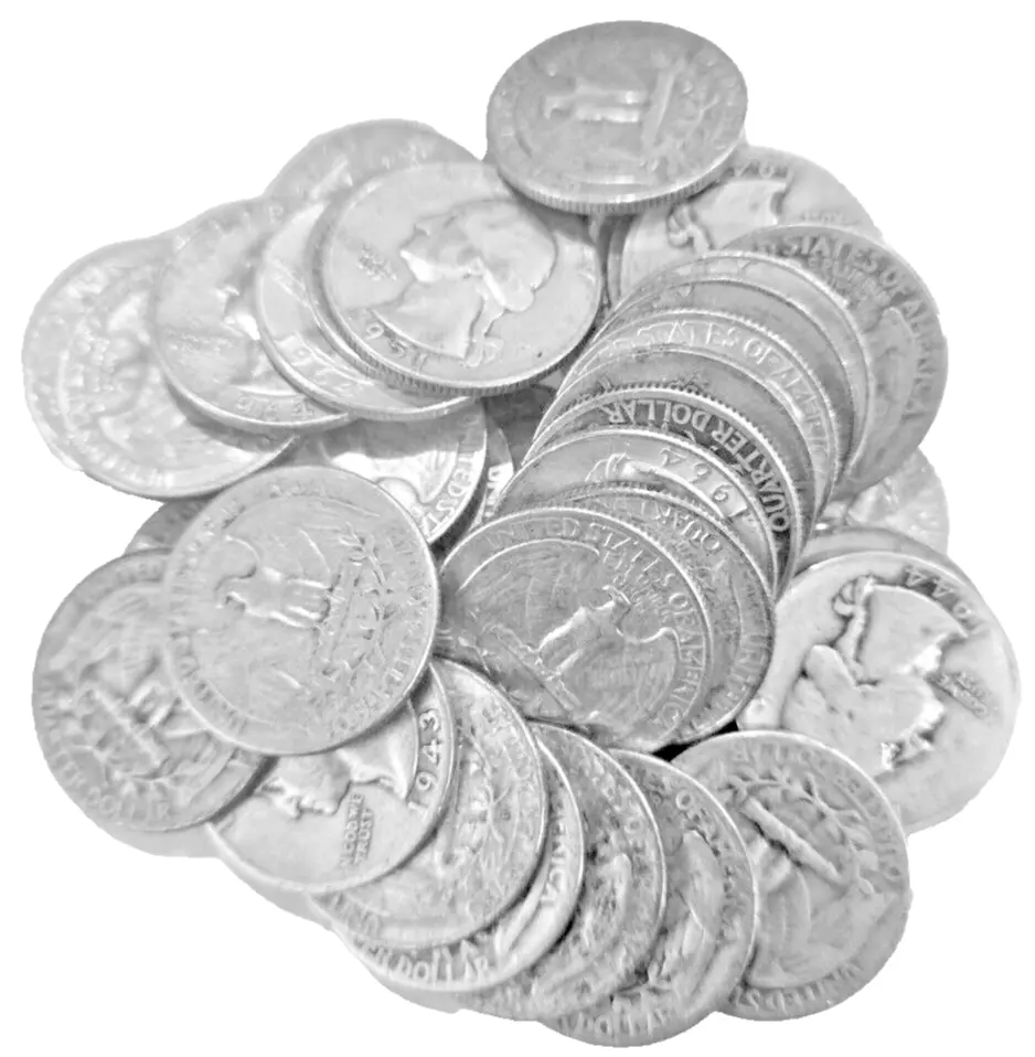 90% silver, junk silver, silver quarters